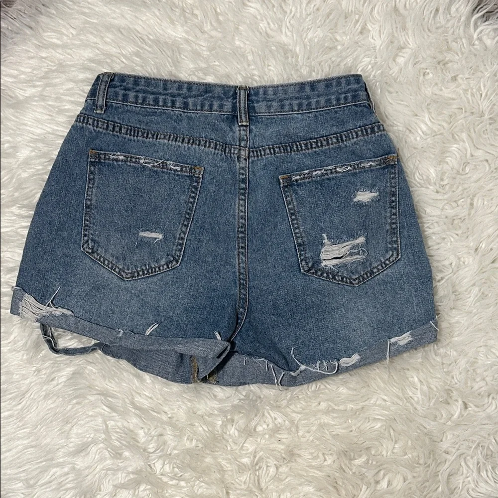 SHEIN Distressed Denim Women Shorts - Picture 5 of 7